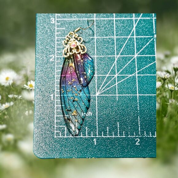 Fairy Butterfly Wings Handmade Earrings Fantasy Nature Magical Insect Witch Bug - Picture 11 of 12